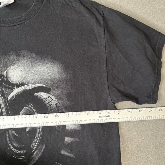 Vtg Mens XL Road Hog Motorcycle Black T Shirt Biker Feel the Power Y2K Tee Faded - Picture 5 of 10